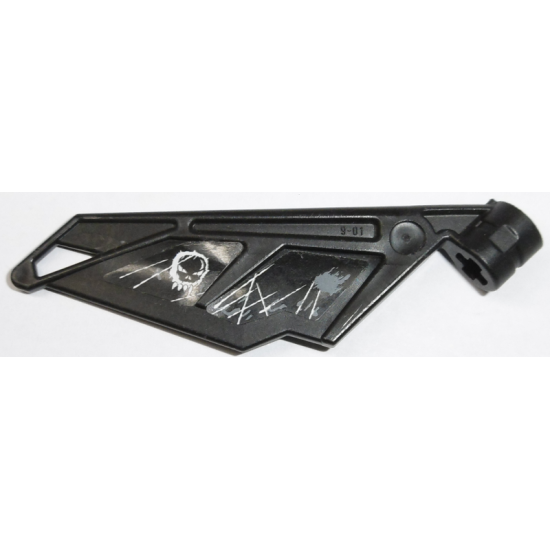 Bionicle Wing Small with Skull and Gray and White Battle Damage Pattern Model Right Side (Stickers) - Set 5973