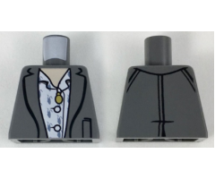 Torso Jacket with White Shirt and Metallic Gold Pendant Pattern