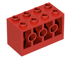 Brick, Modified 2 x 4 x 2 with Holes on Sides