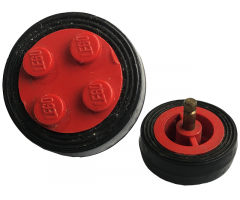 Wheel & Tire Assembly Classic 4 Studs with Axle with Black Tire Smooth - Small (7039 / 132-old)