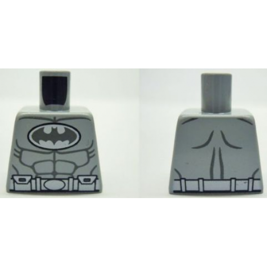 Torso Batman Logo in White Oval with Muscles and White Belt on Front and Back Pattern