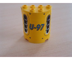 Cylinder Half 2 x 4 x 4 with 'U-97' & Vent Holes Pattern (Sticker) - Set 8250