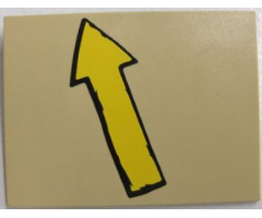 Slope 10 6 x 8 with Yellow Arrow Pointing Up (away from edge of slope) Pattern (Sticker) - Set 4982