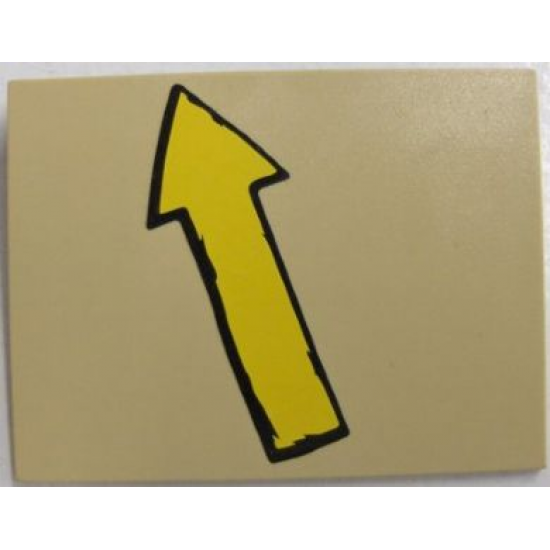 Slope 10 6 x 8 with Yellow Arrow Pointing Up (away from edge of slope) Pattern (Sticker) - Set 4982
