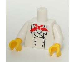 Torso Chef with 6 Buttons, Short Red Neckerchief Pattern / White Arms / Yellow Hands