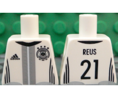 Torso Soccer Shirt with adidas Logo, 4 Stars and Eagle Front, 'REUS 21' Back Pattern