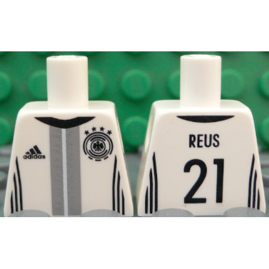 Torso Soccer Shirt with adidas Logo, 4 Stars and Eagle Front, 'REUS 21' Back Pattern