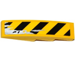 Slope, Curved 4 x 1 with Black and Yellow Danger Stripes and Silver Splatters Pattern Model Left Side (Sticker) - Set 75919
