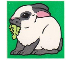 Duplo, Tile 2 x 2 x 1 with Rabbit Mosaic Picture 11 Pattern (Set 1014)