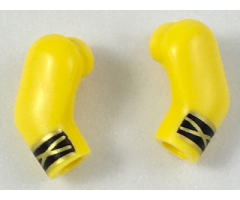 Arm, (Matching Left and Right) Pair with Black Cuffs with Gold Stripes Pattern