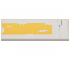 Tile 2 x 6 with Yellow Stripe and Peeling Paint Pattern (Sticker) - Set 75301