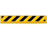 Tile 1 x 6 with Black and Yellow Danger Stripes Pattern (Sticker) - Set 75919