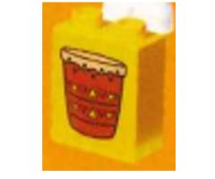 Duplo, Brick 1 x 2 x 2 with Indian Drum Pattern