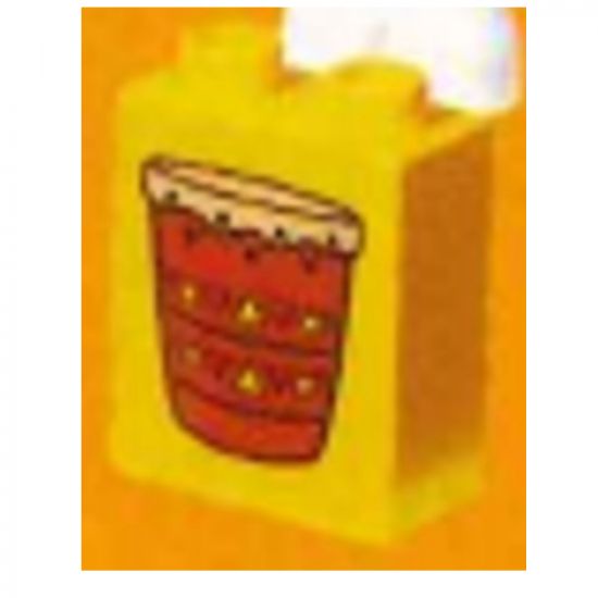 Duplo, Brick 1 x 2 x 2 with Indian Drum Pattern