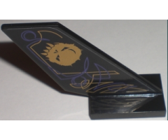 Tail Shuttle with Purple and Gold Skull and Lines Pattern on Right Side (Sticker) - Set 5984