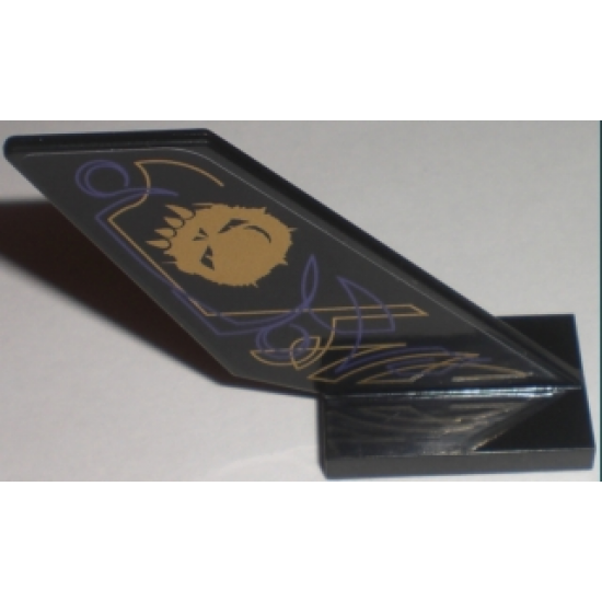 Tail Shuttle with Purple and Gold Skull and Lines Pattern on Right Side (Sticker) - Set 5984