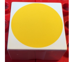Duplo, Tile 2 x 2 x 1 with Shape Yellow Circle Pattern