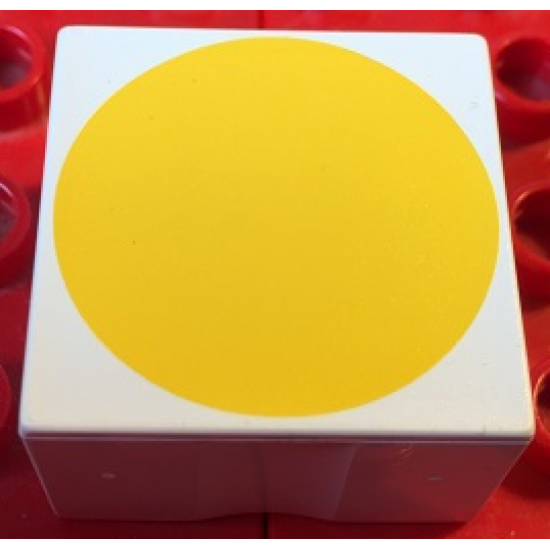 Duplo, Tile 2 x 2 x 1 with Shape Yellow Circle Pattern