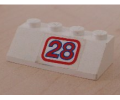Slope 45 2 x 4 with '28' Pattern (Sticker) - Set 5521