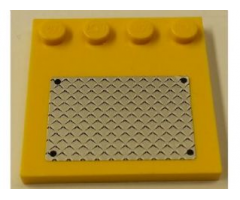 Tile, Modified 4 x 4 with Studs on Edge with 4 Black Rivets on Silver Tread Plate Pattern (Sticker) - Set 7685