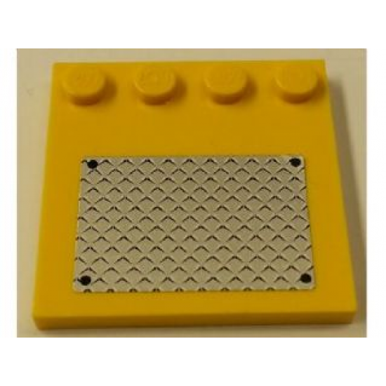 Tile, Modified 4 x 4 with Studs on Edge with 4 Black Rivets on Silver Tread Plate Pattern (Sticker) - Set 7685