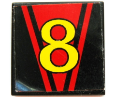 Tile 2 x 2 with Number  8 Pattern (Sticker) - Set 8818