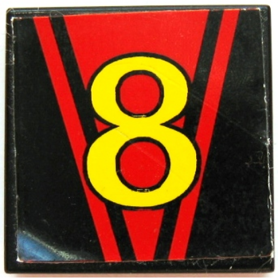 Tile 2 x 2 with Number  8 Pattern (Sticker) - Set 8818