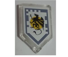 Tile, Modified 2 x 3 Pentagonal with Nexo Power Shield Pattern - Griffon of Graciousness