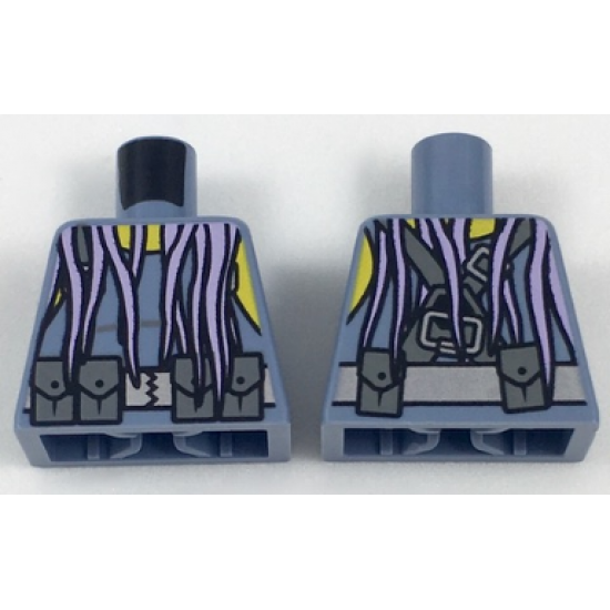 Torso Scuba Vest with Utility Belt with Pouches and Lavender Tentacles Pattern