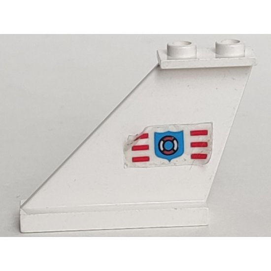 Tail 4 x 1 x 3 with Coast Guard Logo Pattern on Left Side (Sticker) - Set 6353