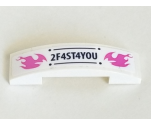 Slope, Curved 4 x 1 Double with '2F4ST4YOU' License Plate Pattern (Sticker) - Set 41348
