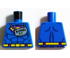 Torso Muscles Outline with Bizarro Symbol and 'Bizarro #1' Sign Hanging from Neck Pattern