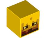 Minifigure, Head, Modified Cube with Minecraft Blaze Face Pattern