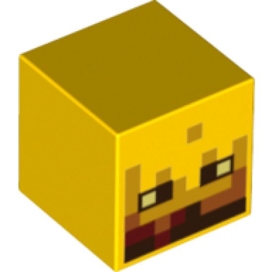 Minifigure, Head, Modified Cube with Minecraft Blaze Face Pattern
