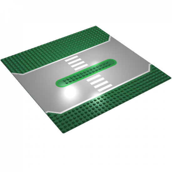 Baseplate, Road 32 x 32 Service Station with White Lines and Crosswalk Pattern