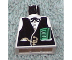 Torso Western Black Vest, Gold Fob and $100 Bills Pattern (Banker)