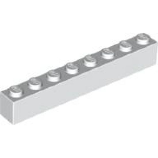 Brick 1 x 8 with Red 'WURSTCHEN' Thin Pattern ('WÜRSTCHEN')
