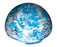 Cylinder Hemisphere 11 x 11, Studs on Top with Kamino Black / Blue / White Planet Pattern (75006)
