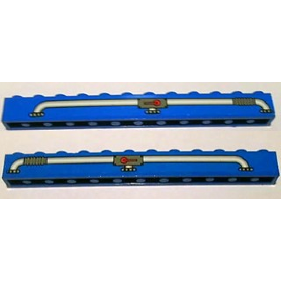Brick 1 x 12 with Tube and Valve Pattern on Both Sides (Stickers) - Set 2126