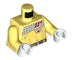 Torso SW Jumpsuit, Quilted with Red Triangles Pattern (Kessel Mine Worker) / Bright Light Yellow Arms / White Hands