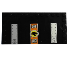 Tile, Modified 6 x 12 with Studs on Edges with Dr. Inferno Logo and Door Hinges Pattern Model Left Side (Stickers) - Set 8637