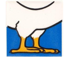 Duplo, Tile 2 x 2 x 1 with Chicken Mosaic Picture 17 Pattern (Set 1014)