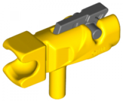 Minifigure, Weapon Gun, Mini Blaster / Shooter / Fire Nozzle with Tow Ball Socket and Dark Bluish Gray Trigger (23922 / 15392)