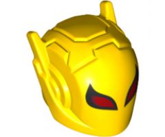 Minifigure, Headgear Helmet with Ear Antennae with Large Red Eyes with Black Outline and Dark Red Spots Pattern