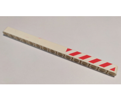 Technic, Liftarm 1 x 15 Thick with Red and White Danger Stripes Pattern Model Right Side (Sticker) - Set 8071