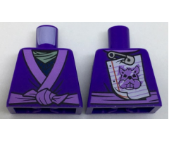Torso Ninjago Robe with Medium Lavender Trim and Animal Drawing Pinned to Back Pattern