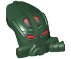 Minifigure, Head, Modified Bionicle Toa Mahri Kongu / Matoro with Red Eyes Pattern (Kongu)