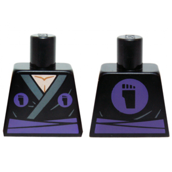 Torso Ninja Robe with Dark Purple Sash and TMNT Foot Clan Logo Pattern