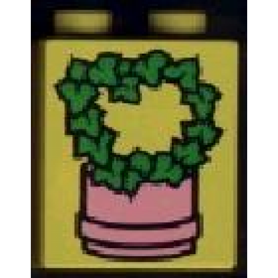 Duplo, Brick 1 x 2 x 2 with Pot and Vine Pattern