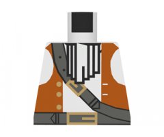 Torso Pirate Brown Vest, Ascot, Dark Gray Crossbelt Pattern